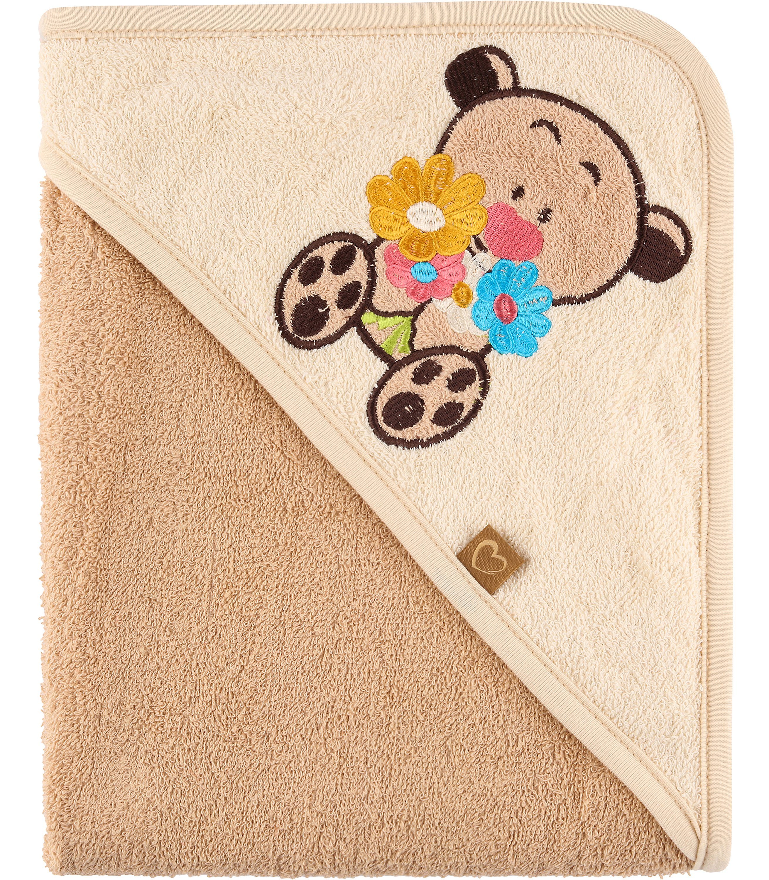 Be Mammy Handtücher Kapuzenhandtuch Babyhandtuch aus Baumwolle 100cm x 100cm BE20-240-BBL, Frottee (1-St)