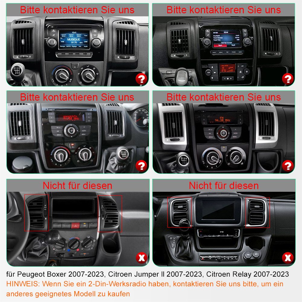 A-Sure DAB+ Für Fiat Ducato 2006-2023 Carplay Android 15 Autoradio (Digitalradio (DAB), FM, Carplay Android Auto Bluetooth EQ USB GPS Navi WIFI Touchscreen)