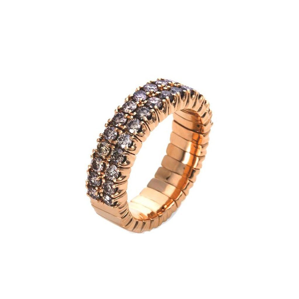 SKIELKA DESIGNSCHMUCK Goldring Goldring "Stretch" mit Diamanten (Rosègold 750) dehnbar, hochwertige Goldschmiedearbeit aus Deutschland, flexible Ringgröße