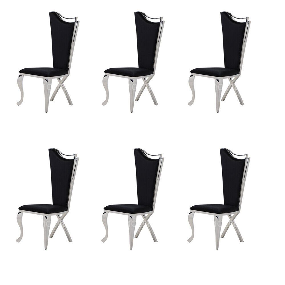 JVmoebel Stuhl Design Stuhl 4x Gruppe Sessel Stühle Set Luxus Textil Neu (4 St), Mde in Europa