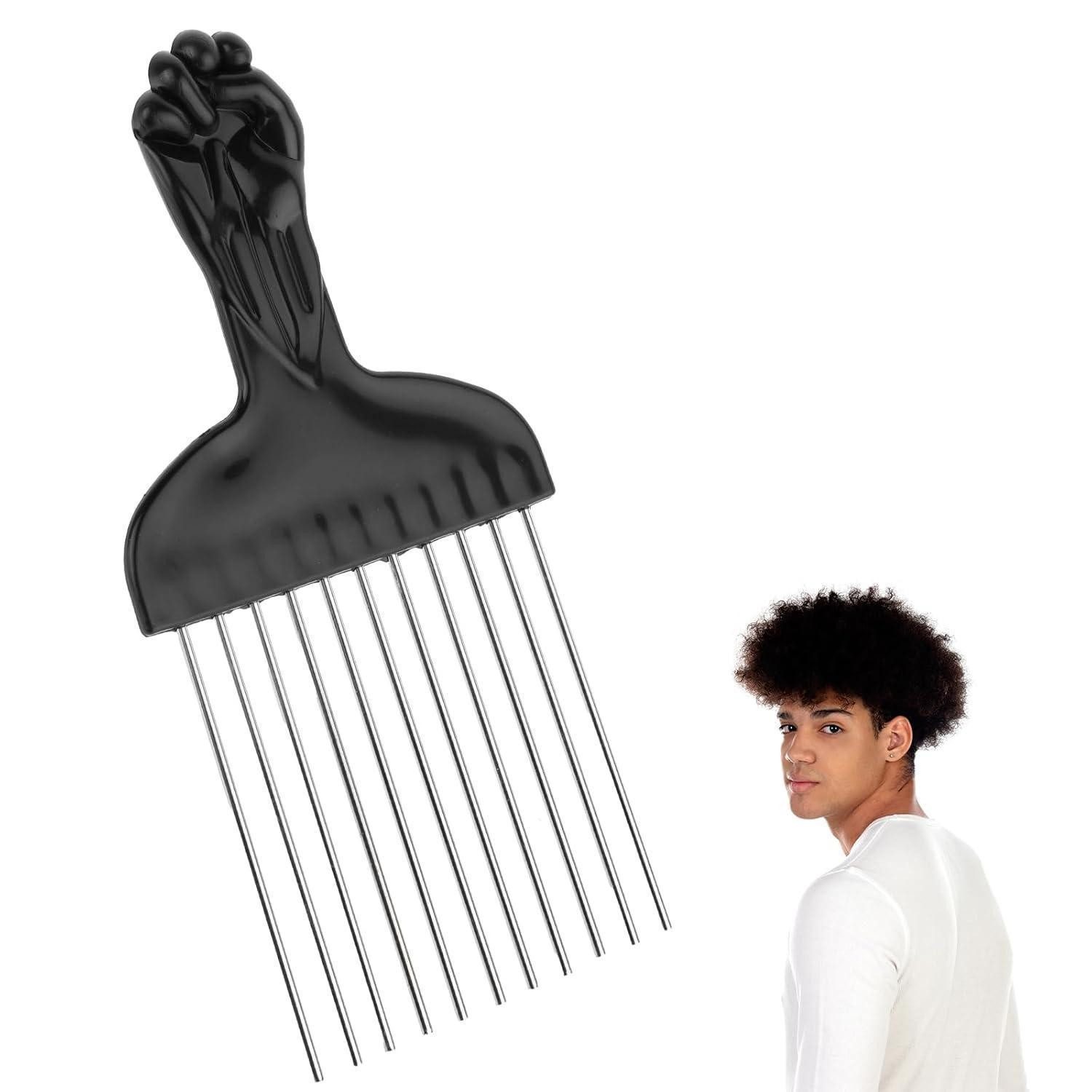 LuxusKollektion Lockenkamm Afro Kamm Locken Kamm Metall Griff Styling Bart Kamm Afro Hair