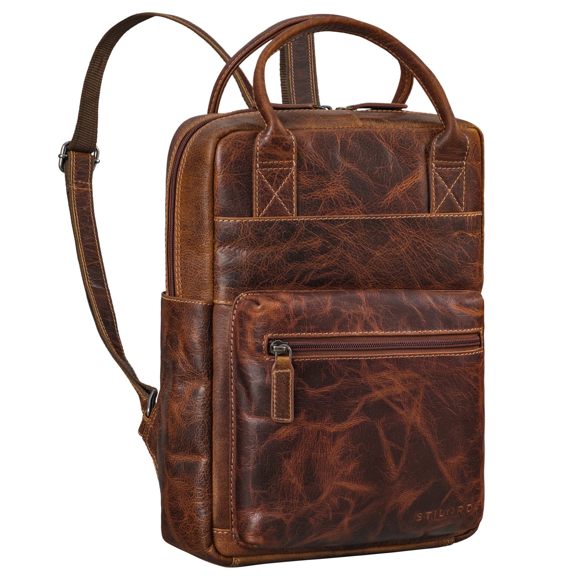 Cityrucksack "Tima" Eleganter Damen Rucksack Leder Klein Für Laptop 13 13,3 Zoll