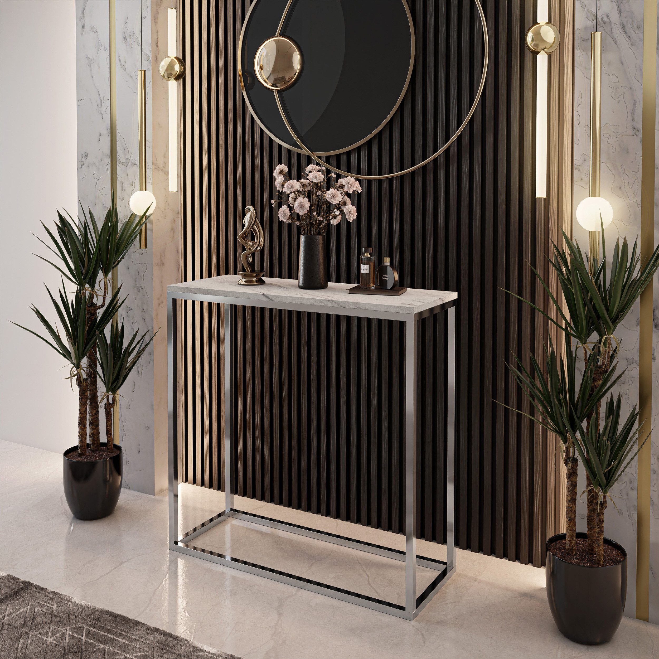 Lookway Konsolentisch MODERN LEVANTO mit silberfarbenem, verchromtem Gestel günstig online kaufen