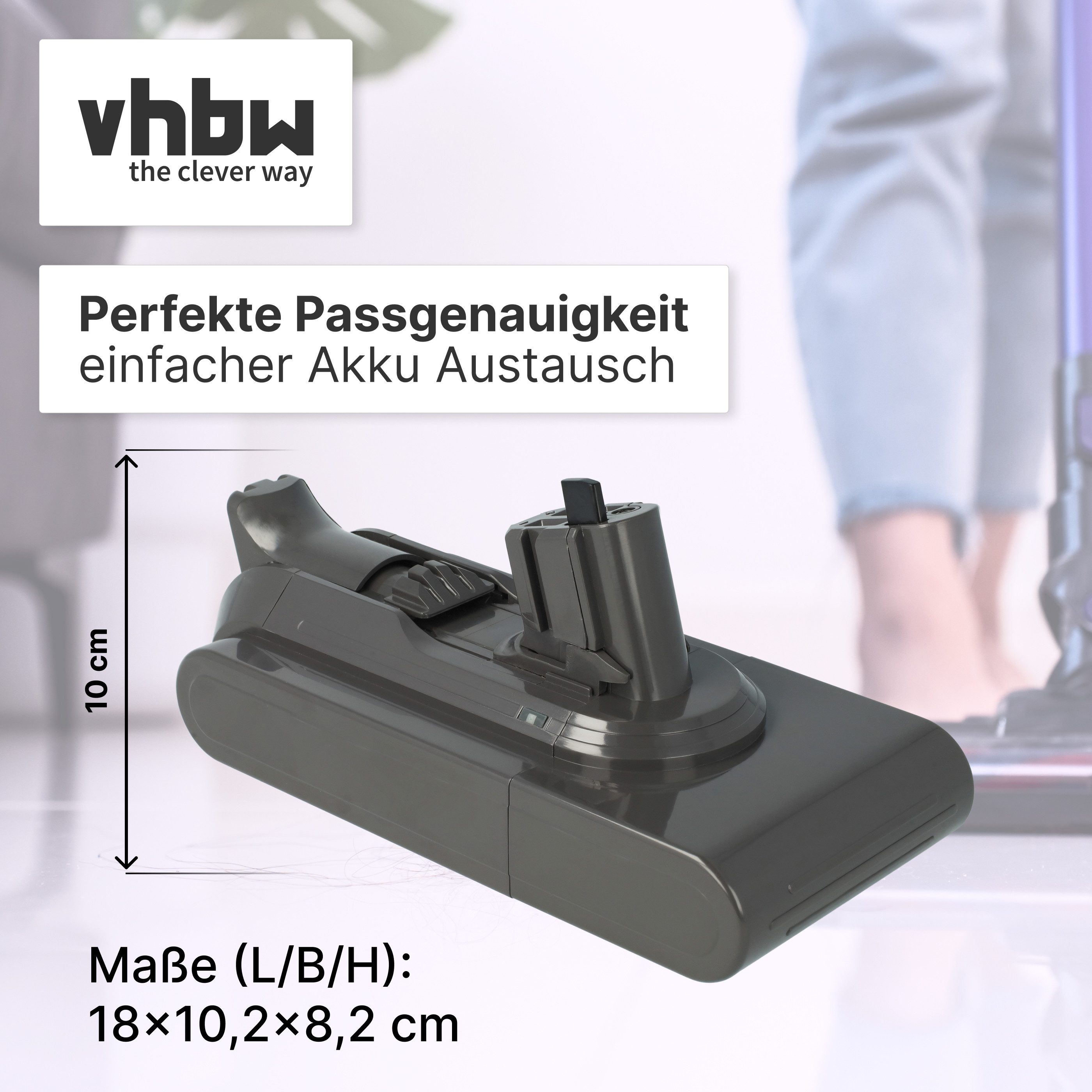 vhbw passend für Dyson V15 Detect Complete Plus, Detect Absolute, Detect Co Staubsauger-Akku Akku Li-Ion 3600 mAh (25,2 V, 1 St), Leistungsfähiger Austausch-Akk – Bild 4 von 5