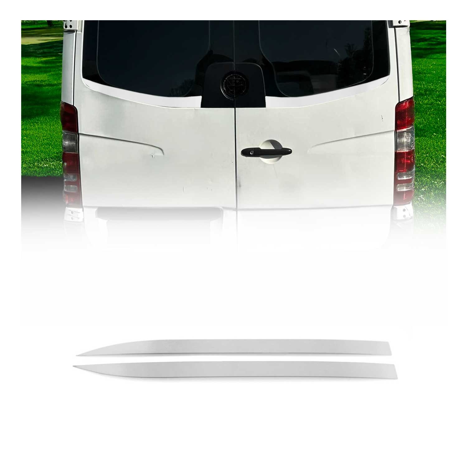 OMAC Zierleisten-Aufkleber Fensterleisten für Mercedes Sprinter 2018-2025 Edelstahl Chrom 2x, (2tlg), Langlebig,Einfache Reinigung,Einfache Installation,Rostbeständig