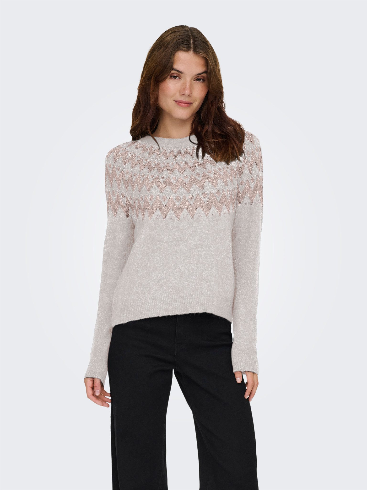 Strickpullover ONLFRY LS JQ GLITTER O-NECK CC KNT