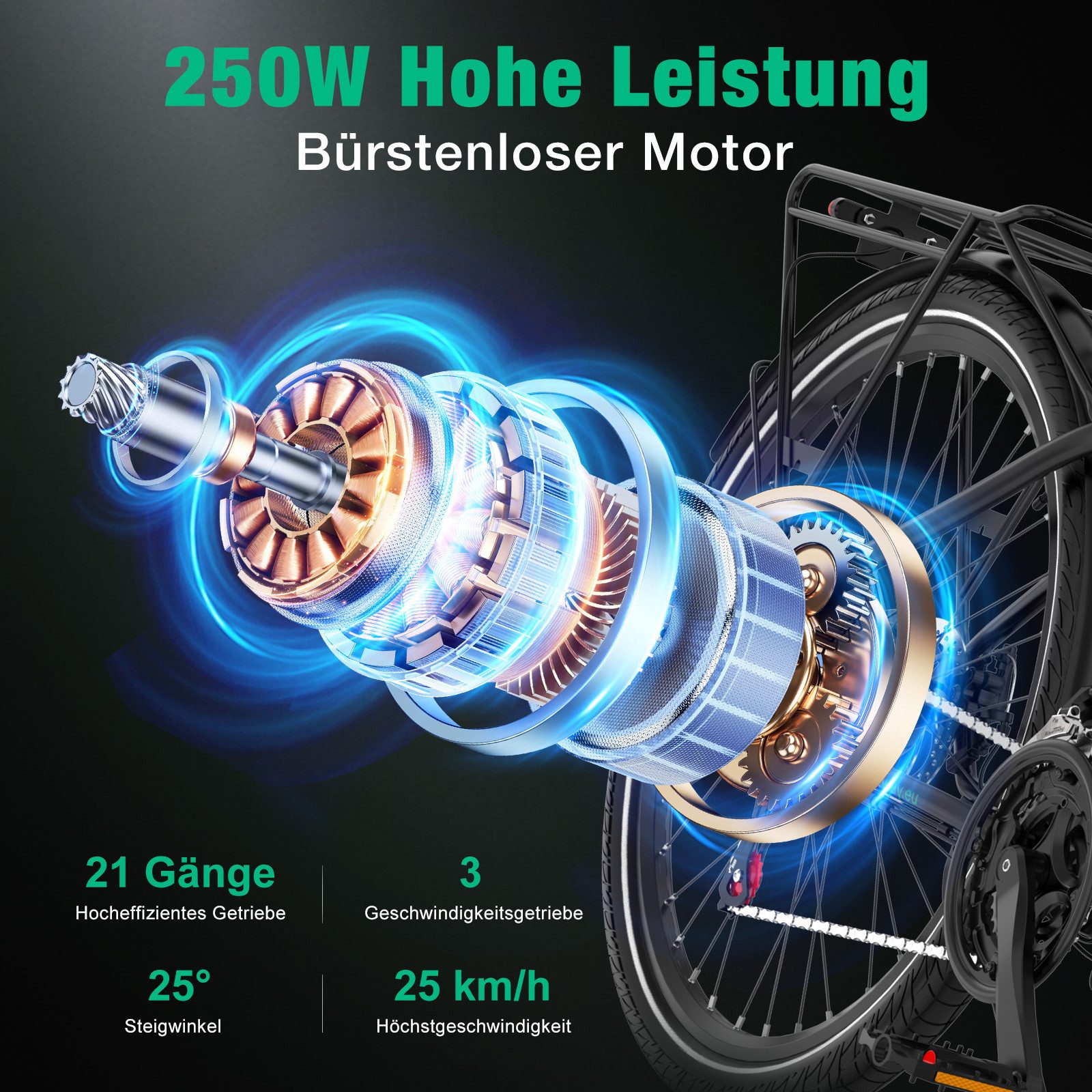 HITWAY E-Bike Cityrad, Trekkingrad, Mountainbike Elektrofahrrad 27.5 Zoll E-Mountainbike, bis zu 50-80km, 21 Gang shimano Schaltwerk, Kettenschaltung, Heckmotor, 460,8 Wh, E-MTB, Pedelec für Damen u. Herren mit APP NFC