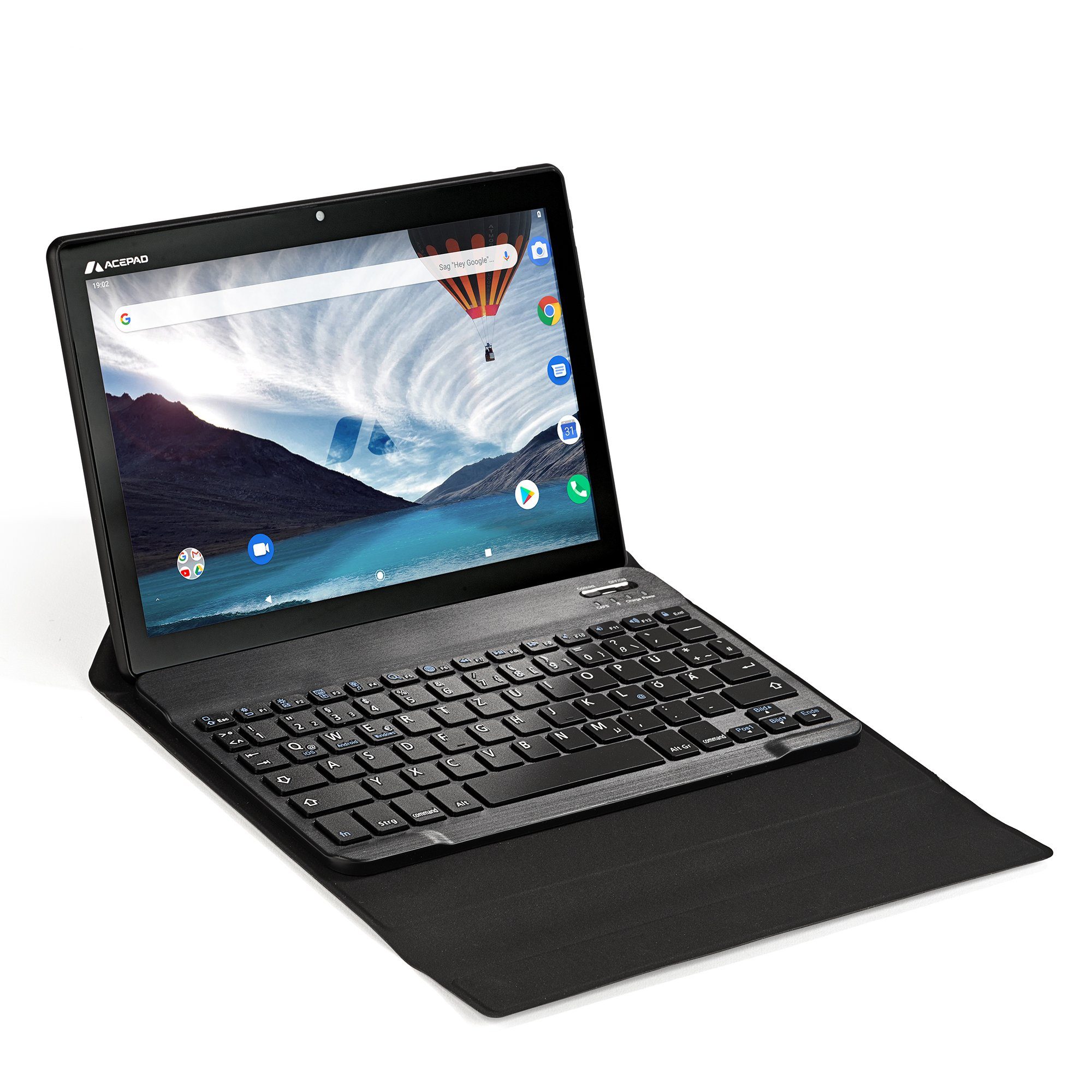 Ram, Full-HD Acepad 128 Bluetooth-Tastatur Android, mit (10,1", 1920x1200, Tablet v2024 Schwarz Wi-Fi, 6GB 4G A145T FHD (LTE), 10", GB, FLEXI Bluetooth-Tastatur "Flexi) mit