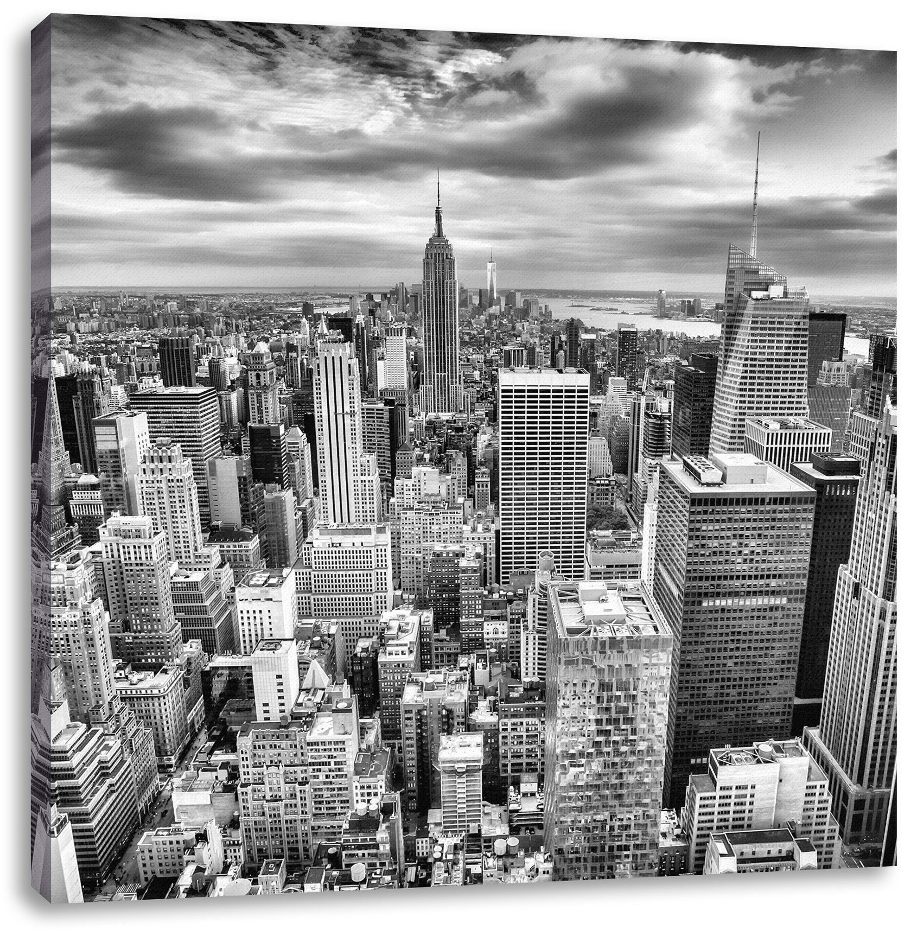 Pixxprint Leinwandbild Skyline von New York, Skyline von New York (1 St), Leinwandbild fertig bespannt, inkl. Zackenaufhänger