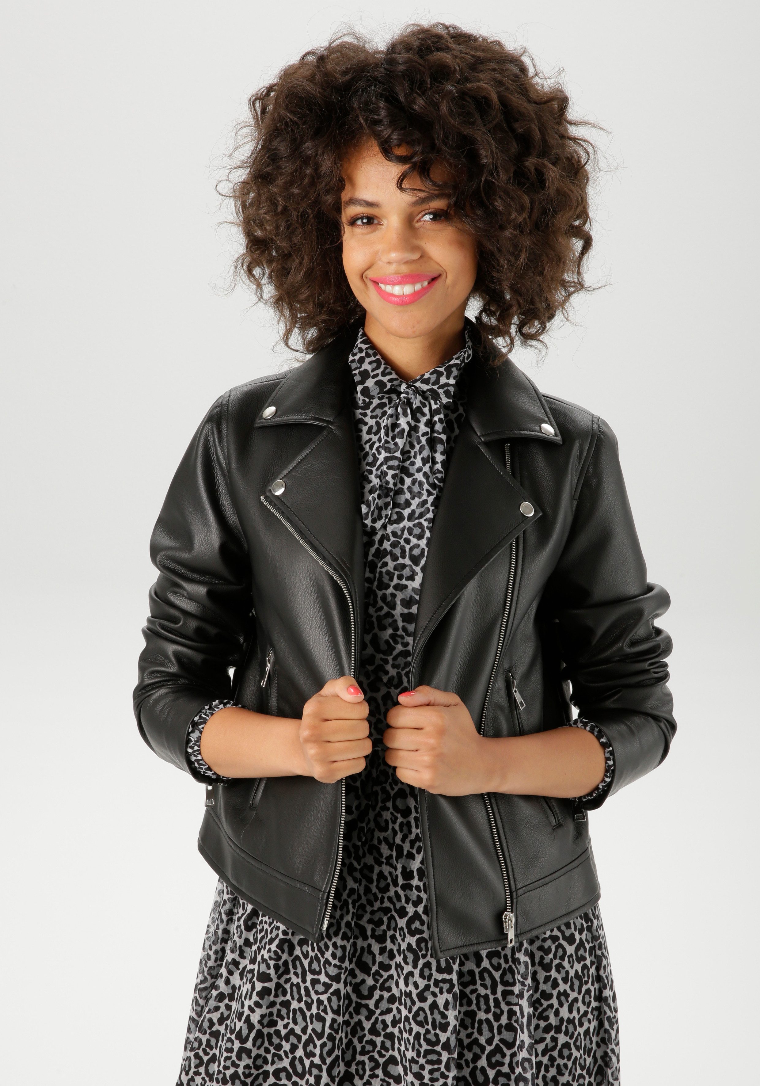 Aniston CASUAL Lederimitatjacke im Biker-Style - günstig online kaufen