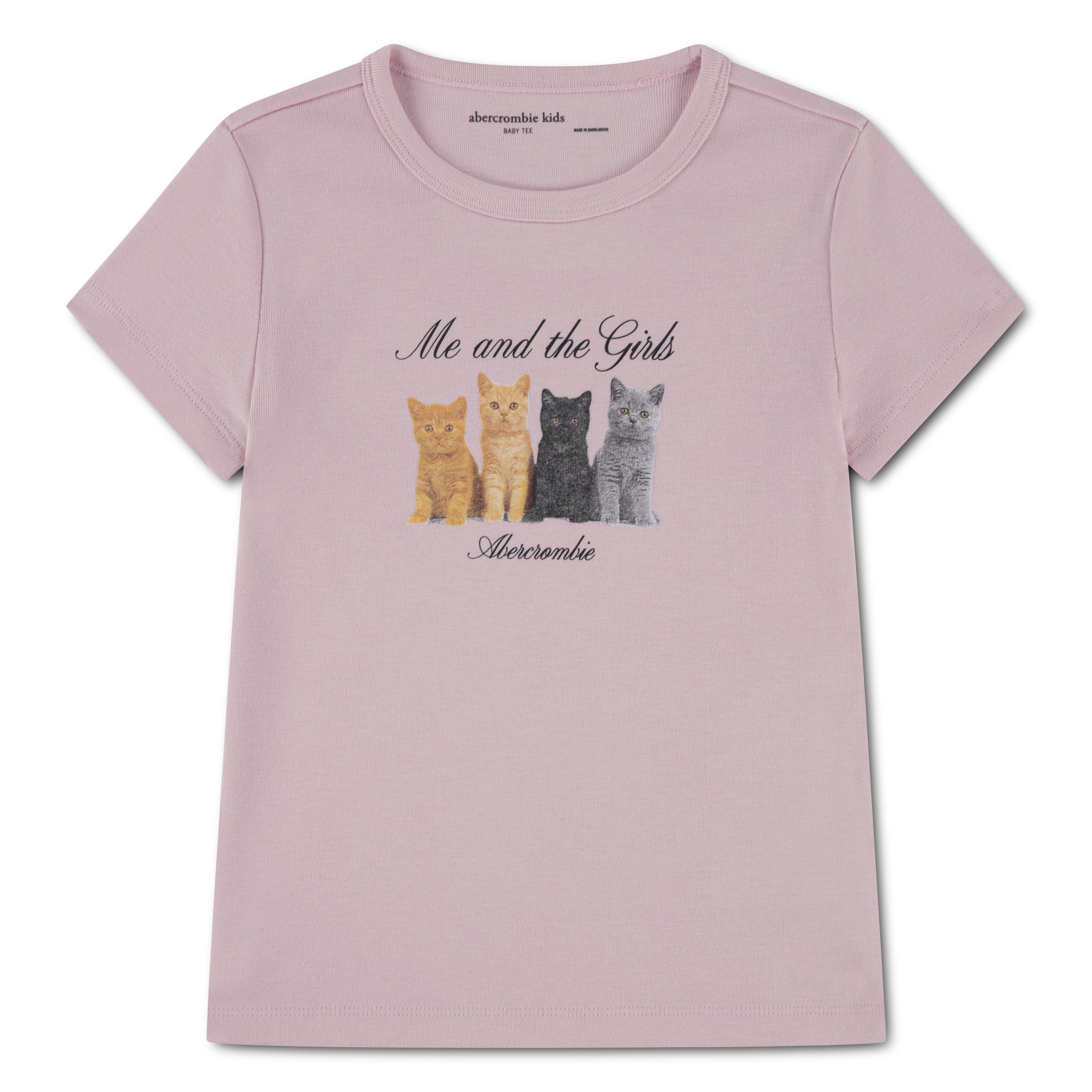 Abercrombie Kids T-Shirt AFG ME & THE GIRLS BABY TEE mit Katzen-Print, für Girls