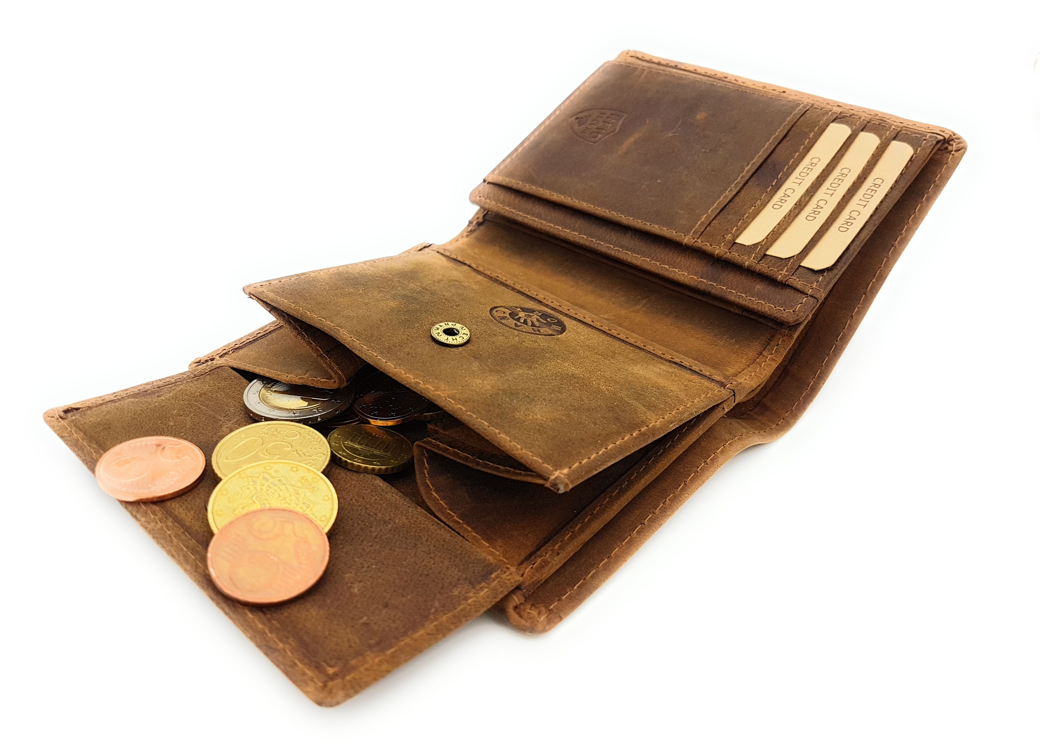 JOCKEY CLUB Geldbörse Zander, echt Leder Portemonnaie mit RFID Schutz, tolles Geschenk für Angler