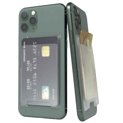EAZY CASE Smartphone Cardholder Smartphone-Halterung, (selbstklebendes Kartenetui für Handy Etui Handyhülle Transparent Klar)