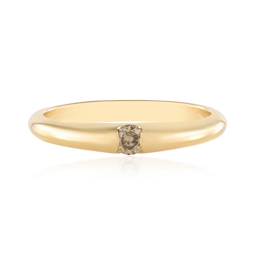 Cavill Diamantring Cavill vergoldeter Silberring mit 0,09 ct Schokoladen-Diamant (1-tlg)