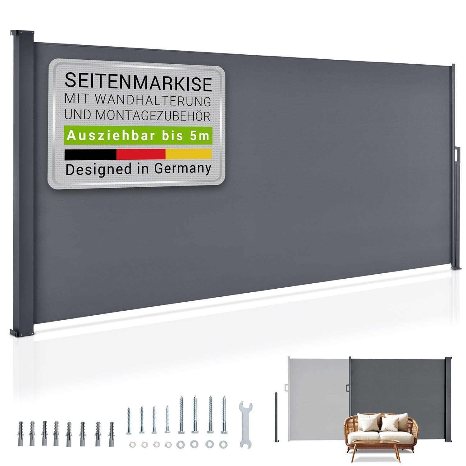 Juskys Seitenmarkise Dubai Sonnen- & Sichtschutz, günstig online kaufen