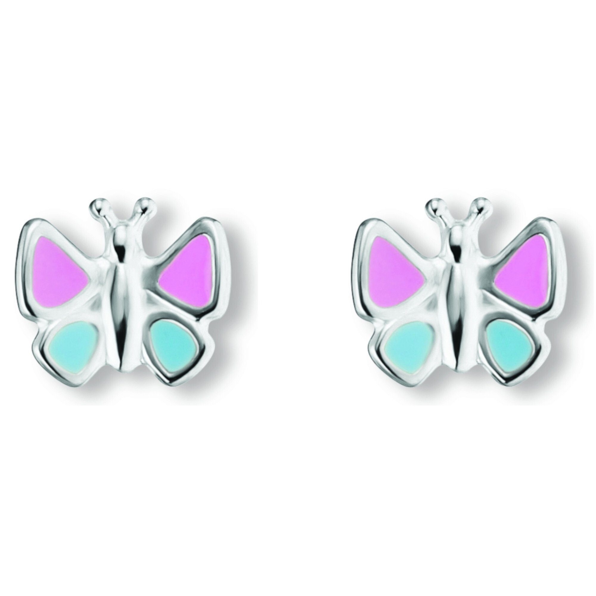 ONE Damen Ohrstecker aus Schmuck Schmetterling 925 Schmetterling Ohrstecker ELEMENT Ohrringe Paar Silber, Silber
