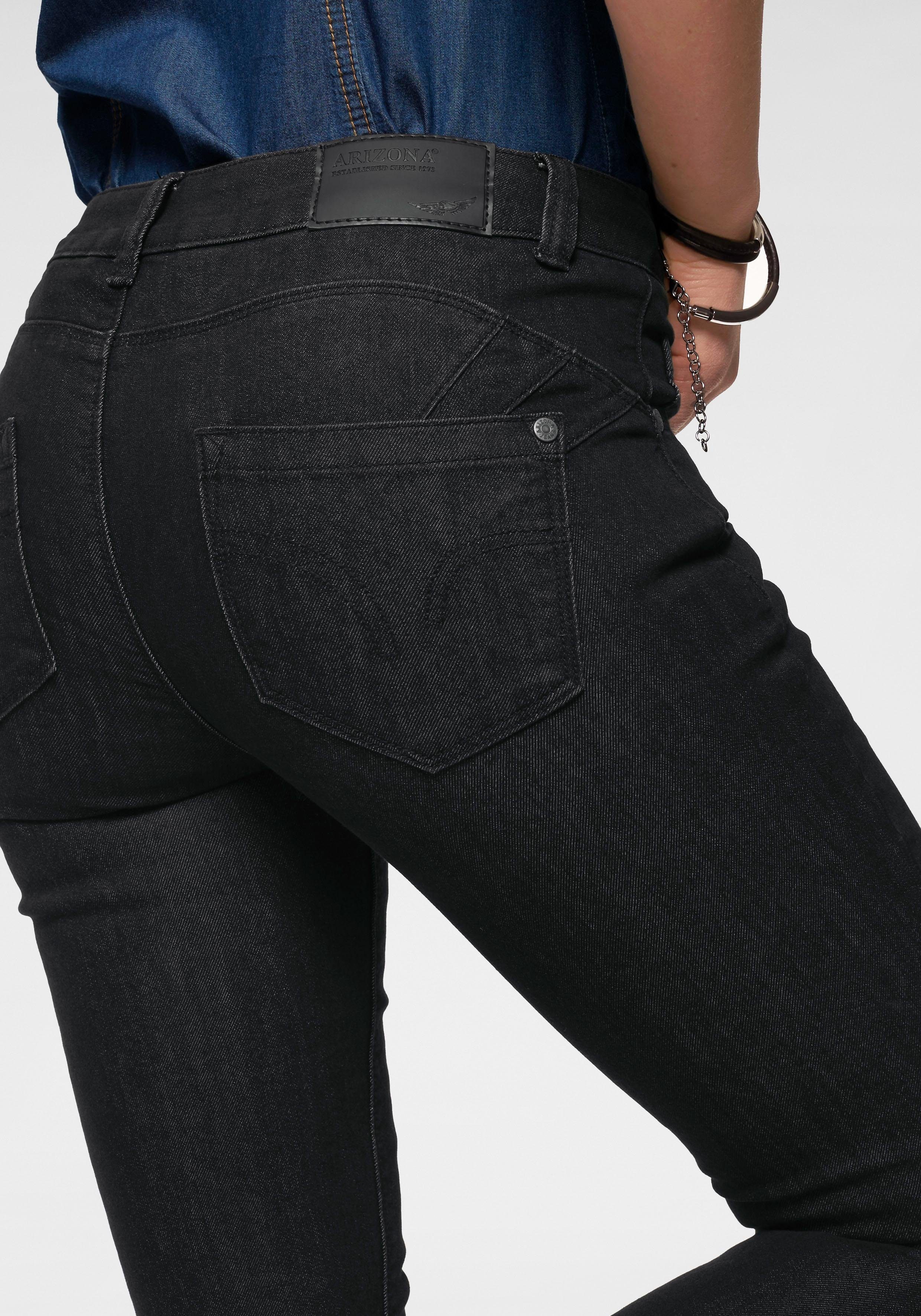 Arizona Skinny-fit-Jeans Shaping Mid Waist black
