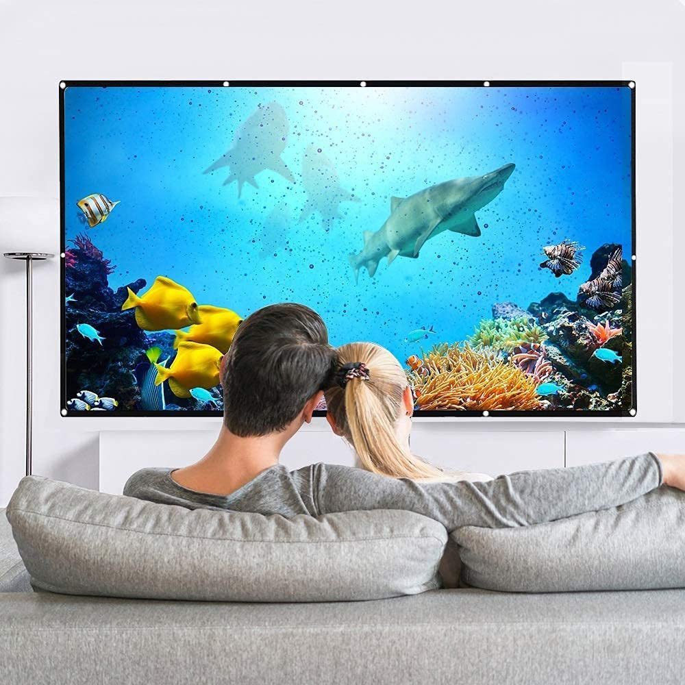 AURIVION 120 Zoll Projektionsleinwand faltbar 16:9 für Outdoor & Heimkino Rolloleinwand (HD Leinwand knitterfrei, tragbar und einfach aufzubauen)