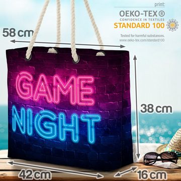 VOID Strandtasche (1-tlg), Game Night Player Game Night Player Schrift Spruch Gamer Bar Spiel Sh