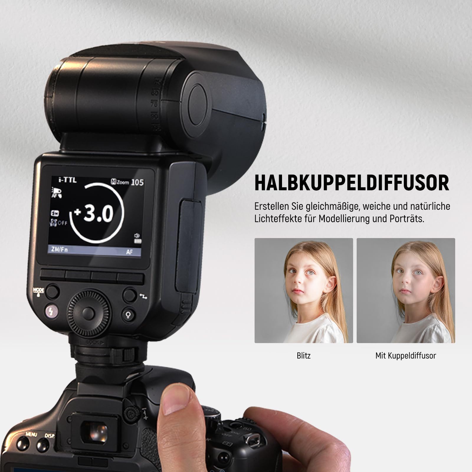 Neewer Z2-N Blitz für Nikon mit HSS & 3000mAh Akku Aufsteckblitz, (TTL/M Modus Schalter)