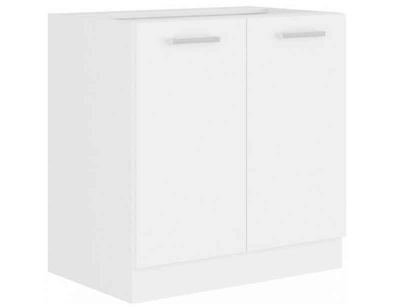 Küchen-Preisbombe Unterschrank 80 cm Küche EKO White Weiss matt Küchenzeile Küchenblock Einbauküche