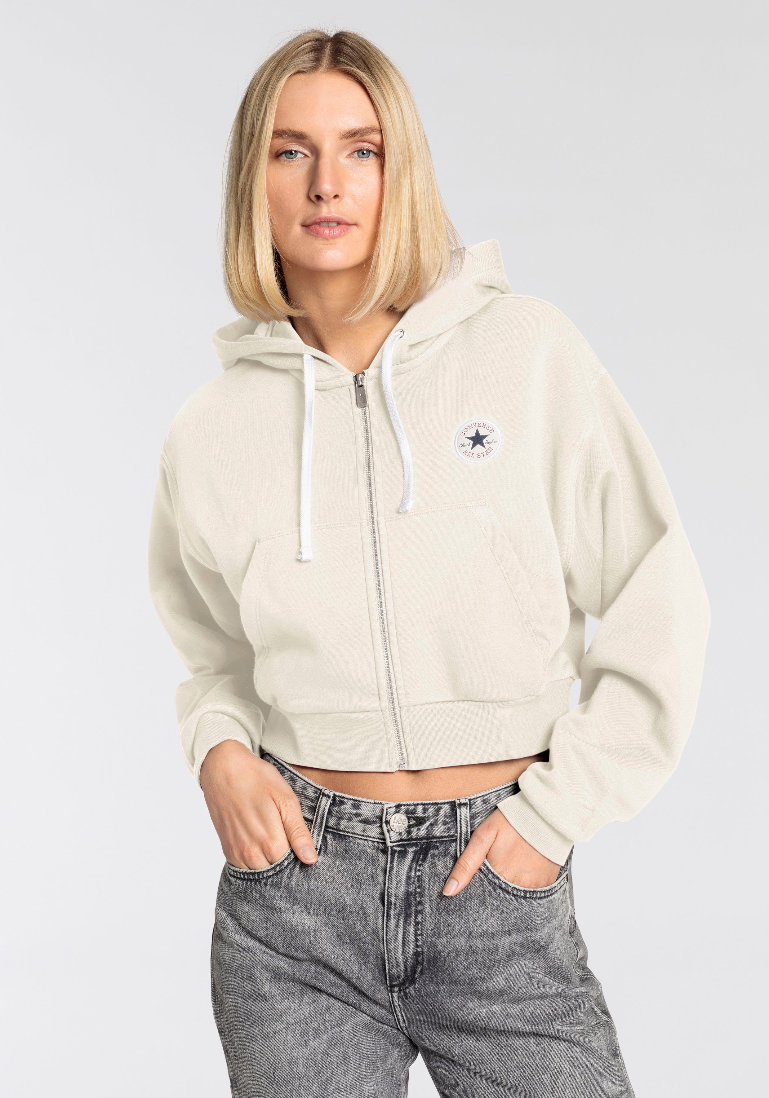 Converse Sweatjacke WOMEN'S CONVERSE RETRO FULL-ZIP HOODIE (1-tlg) cropped günstig online kaufen
