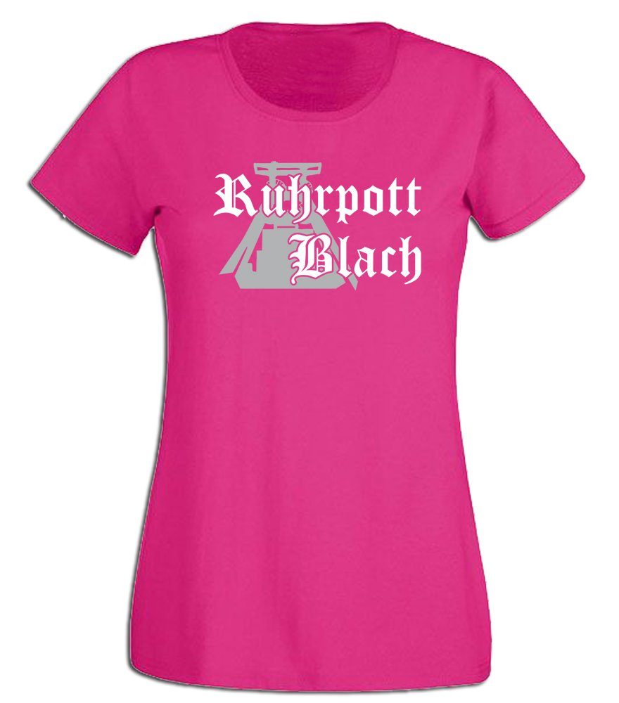 G-graphics T-Shirt Damen T-Shirt - Ruhrpott Blach mit trendigem Frontprint, Slim-fit, für jung & alt