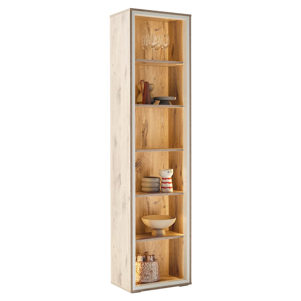 Lomadox Vitrine SAGUNTO-05 mit LED-Beleuchtung, weiß günstig online kaufen