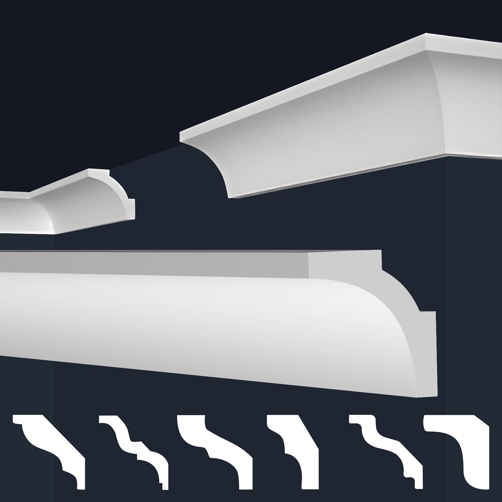 marbet design Stuckleiste E-12, 20 Meter / 10 Leisten, XPS Styropor weiß - günstig online kaufen