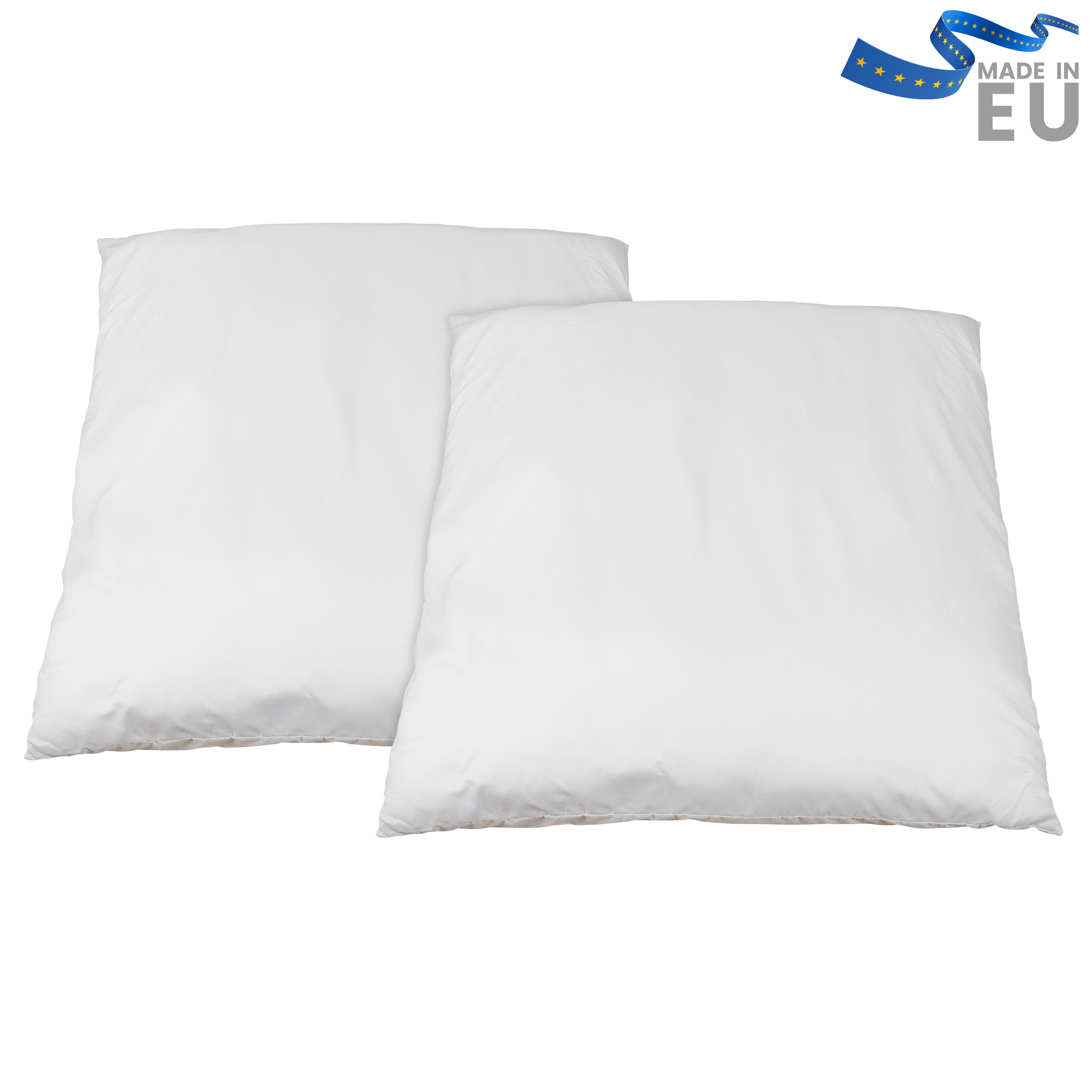 Beco Microfaserkissen 2-er Pack Kissen MF 50 glatt, Füllung: Klimafaser, Bezug: Microfaser, Spar-Set, 2-tlg Kissen-Set, Kissen Set in 4 Größen
