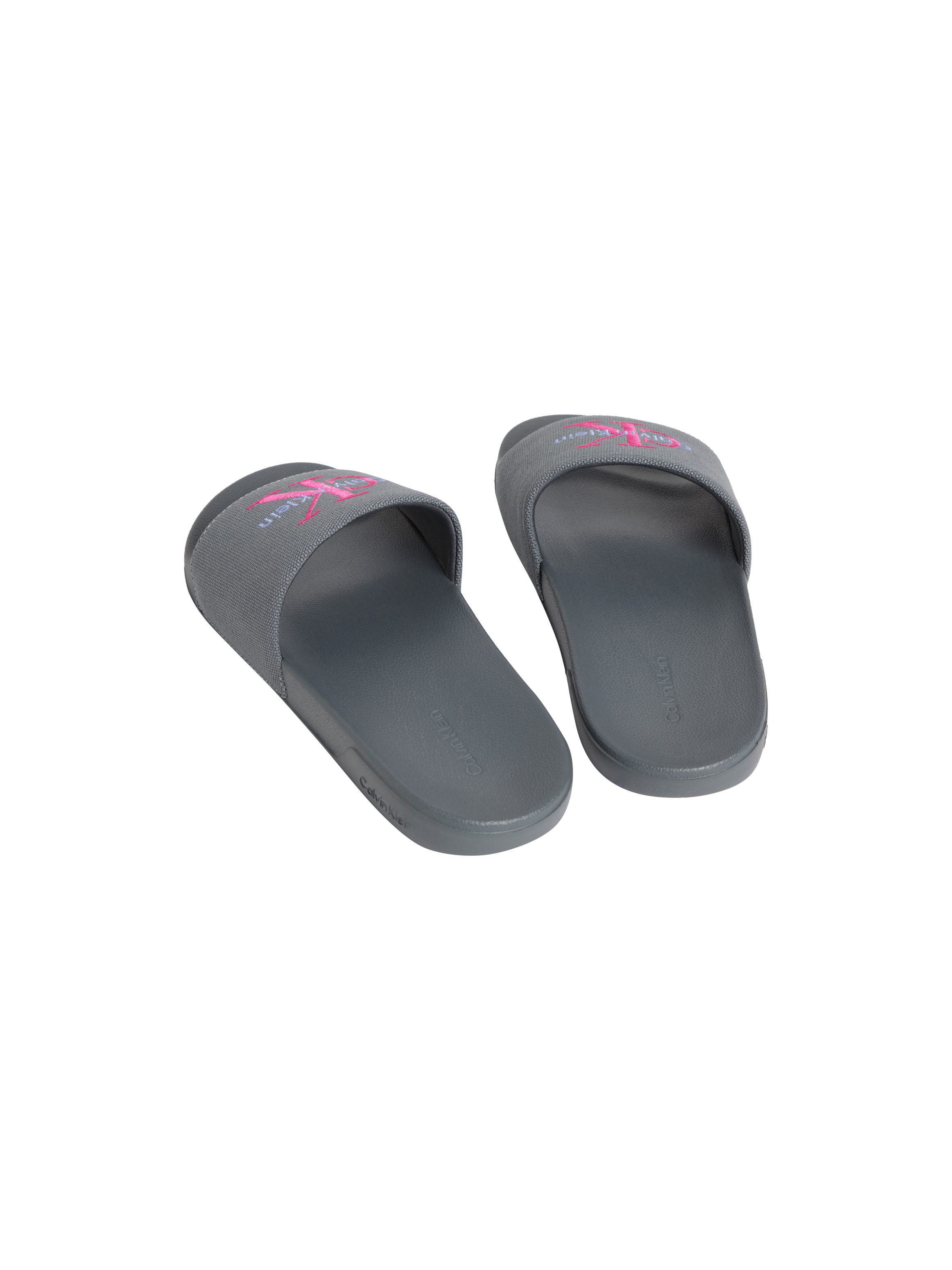 Calvin Klein ESS SLIDE CV WN Pantolette Sommerschuh, Poolslides, Pantolette, Strandschuh mit Logoschriftzug