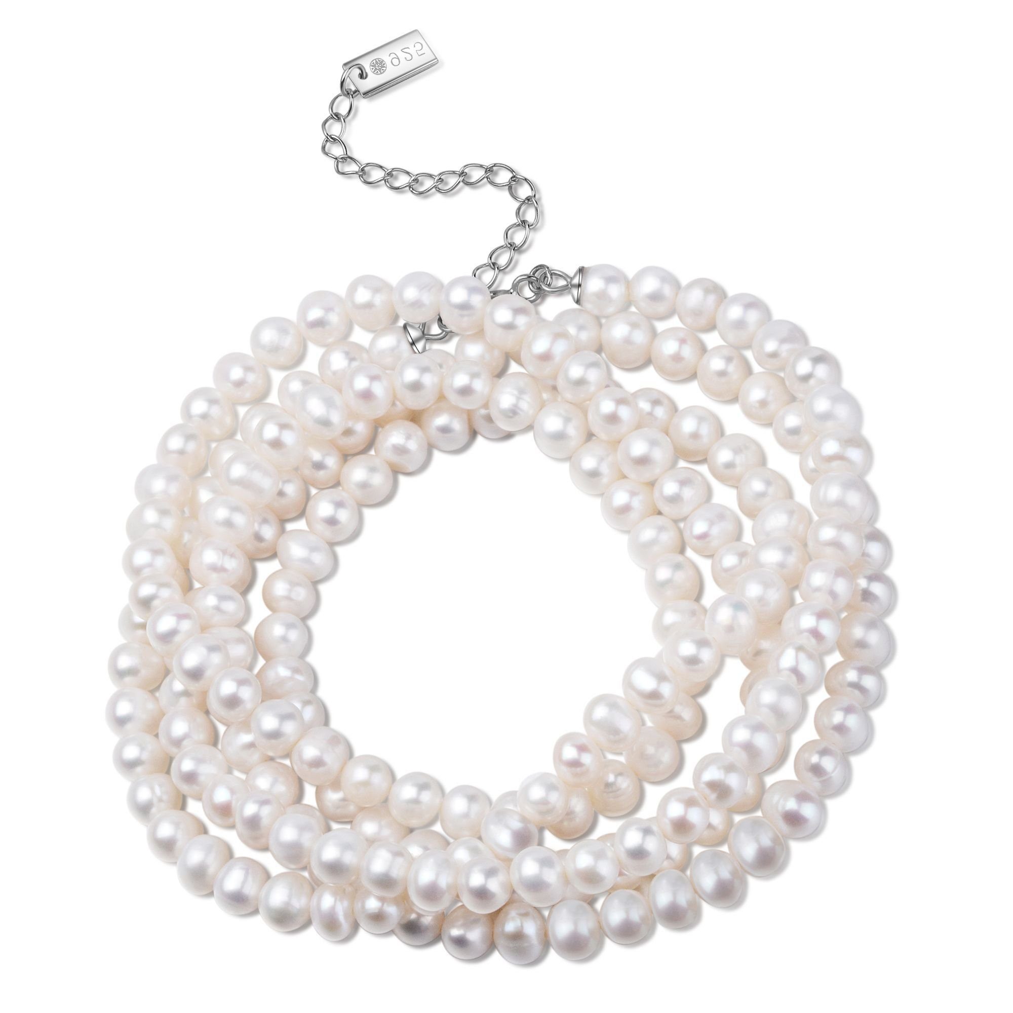 Armband MOE Armband-Halskette Silber/weiße Perle
