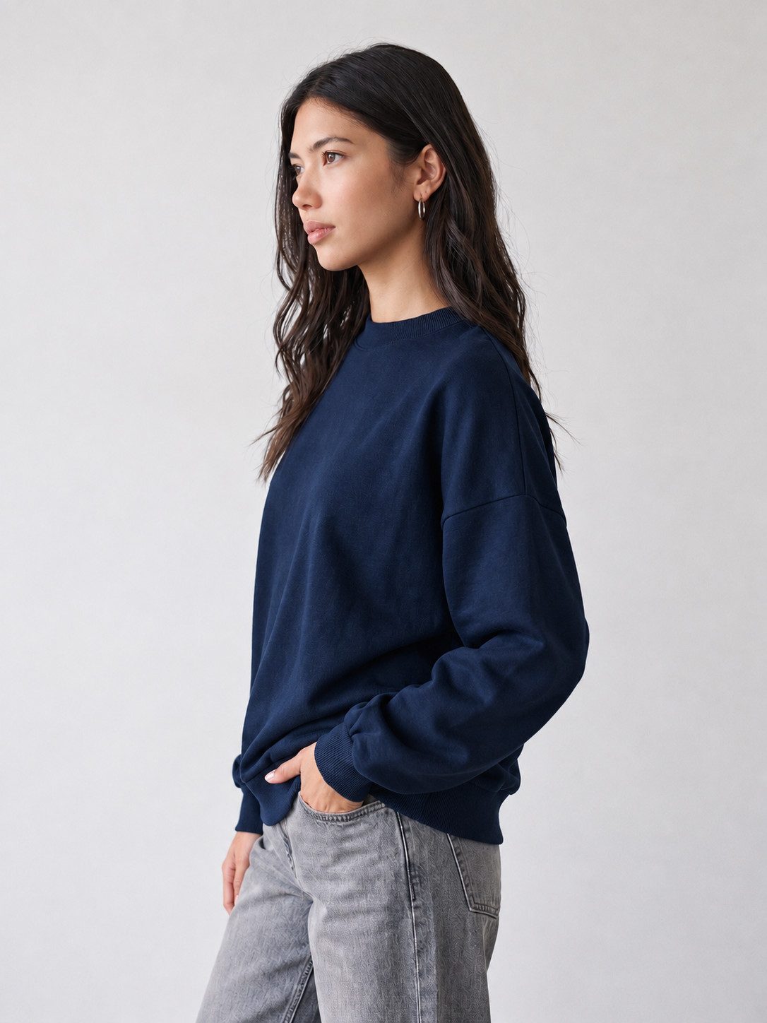 COMEOR Sweatshirt Damen Sweatshirt mit Rundhalsausschnitt Basic Pullover Oversize – Bild 2 von 5