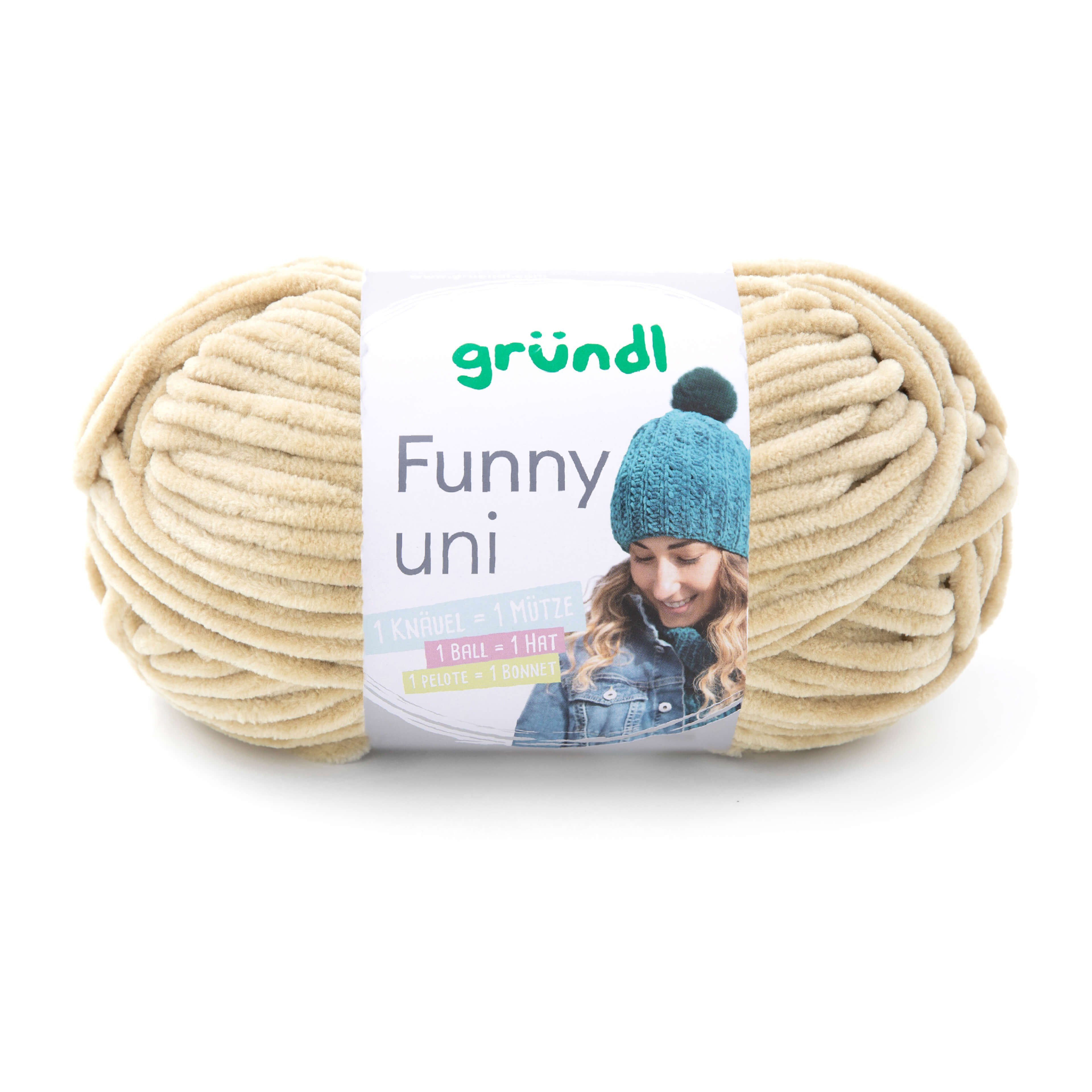 Gründl Funny Chenille Wolle uni einfarbig zum Stricken Häkeln, Chenillegarn Häkelwolle, 120,00 m (Chenillewolle, Flauschgarn, Kuschelwolle), weich und pflegeleicht
