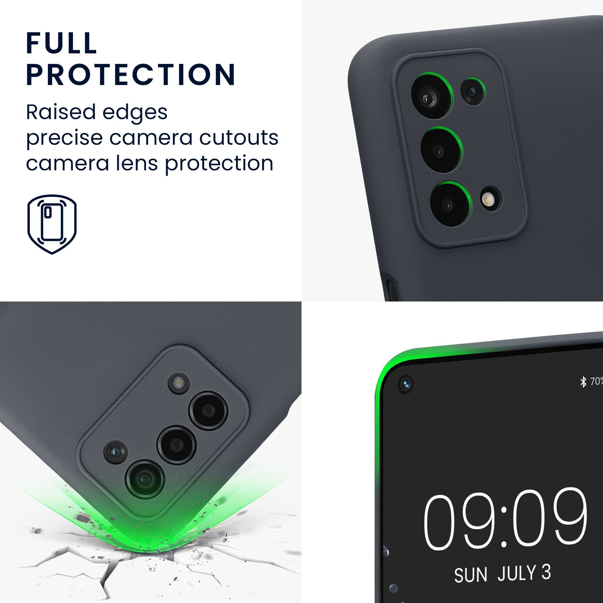 kwmobile Handyhülle Slim Case für Oppo A74 (5G) / A54 (5G), Hülle Silikon Handy - Handyhülle gummiert