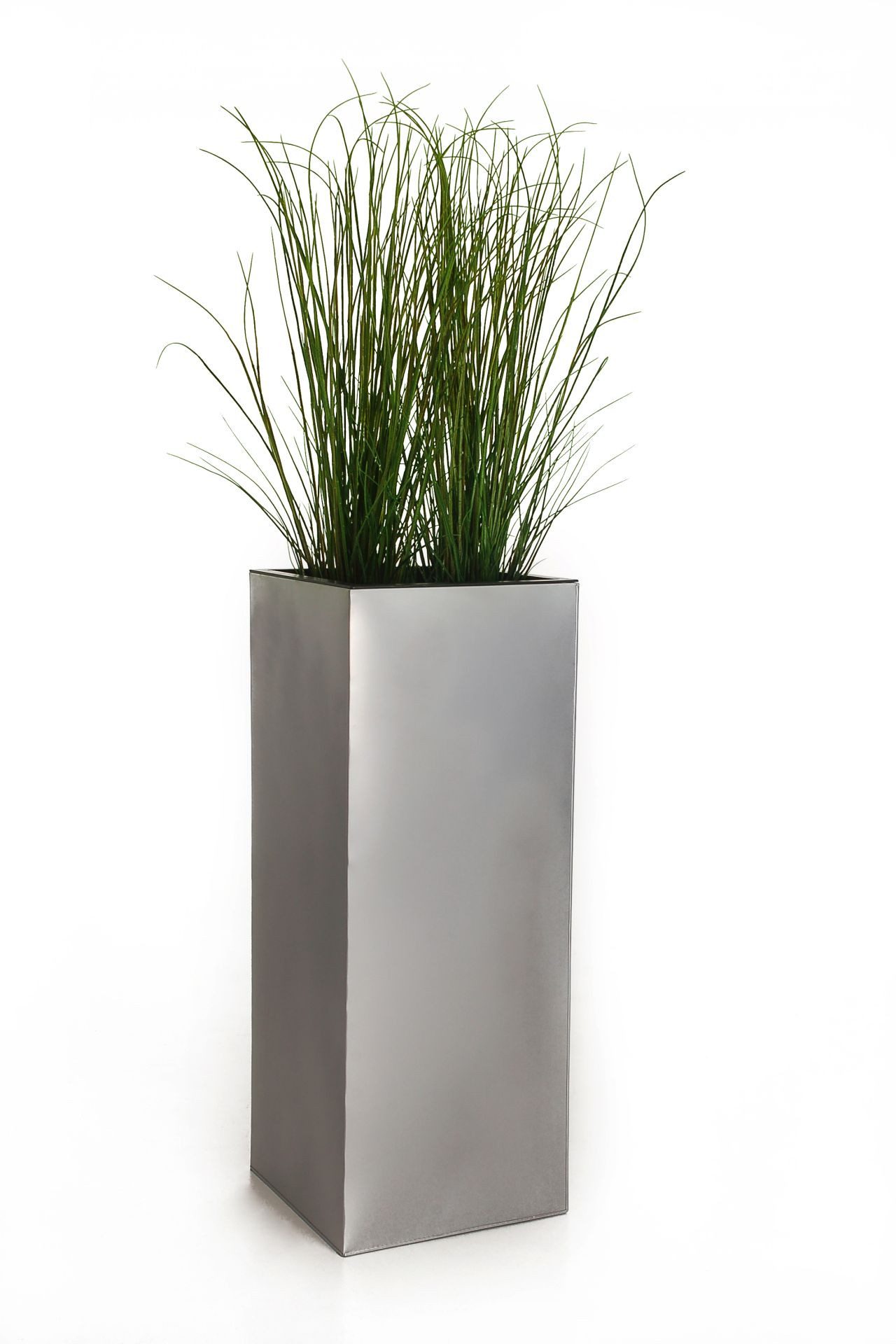 VIVANNO Pflanzkübel Zink BLOCK Säule - Silber Matt (1 St), 40x40x100 cm günstig online kaufen