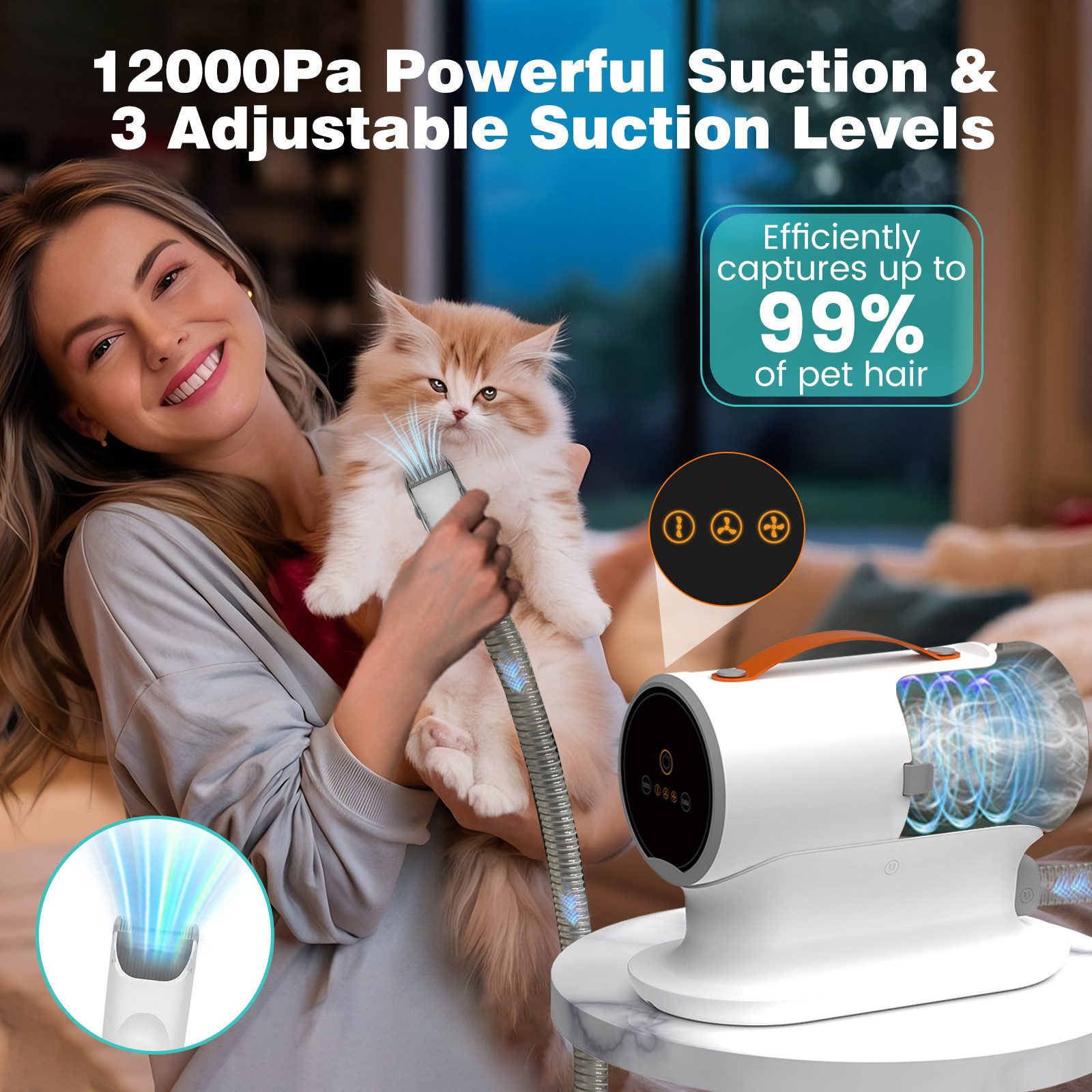 AIRROBO Hundeschermaschine mit Staubsauger