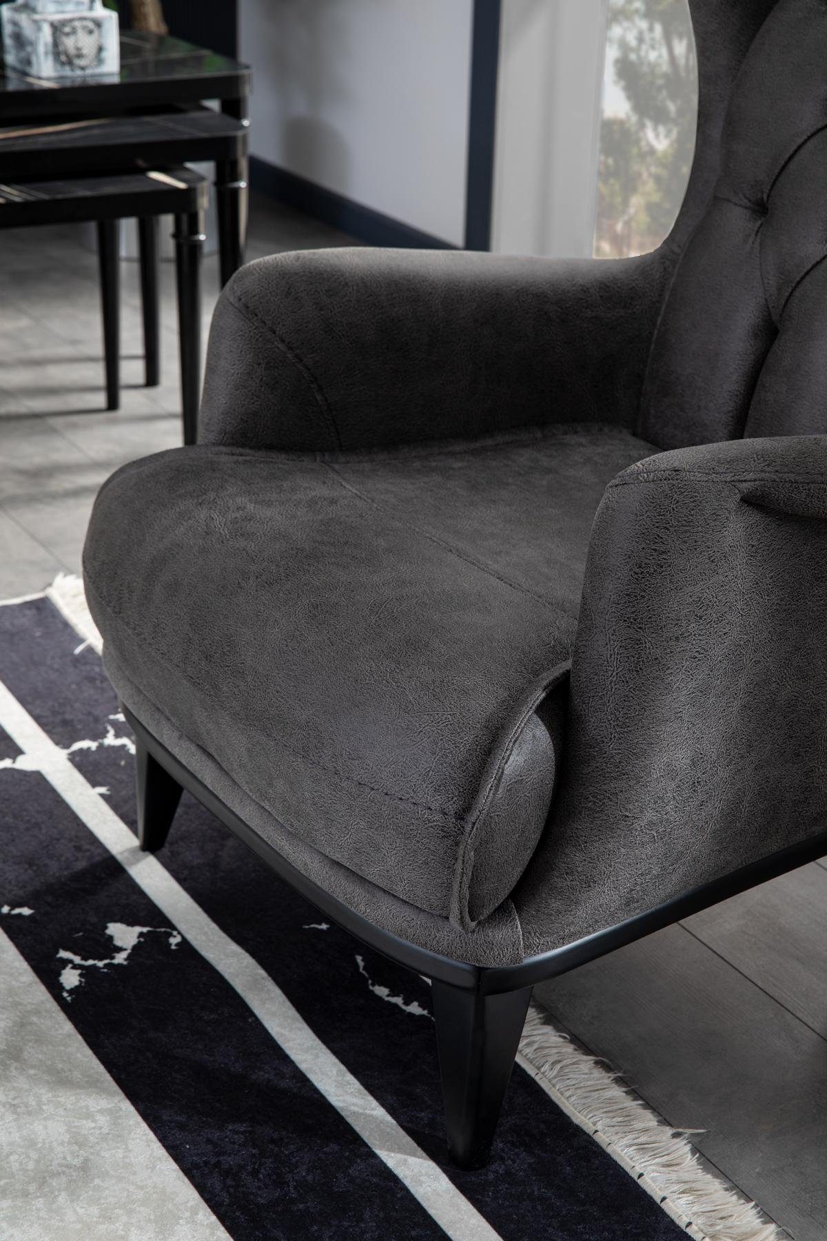 JVmoebel Sessel Luxus Sessel Sessel), Grau (Nur Polster Lounge in Europe Made Design