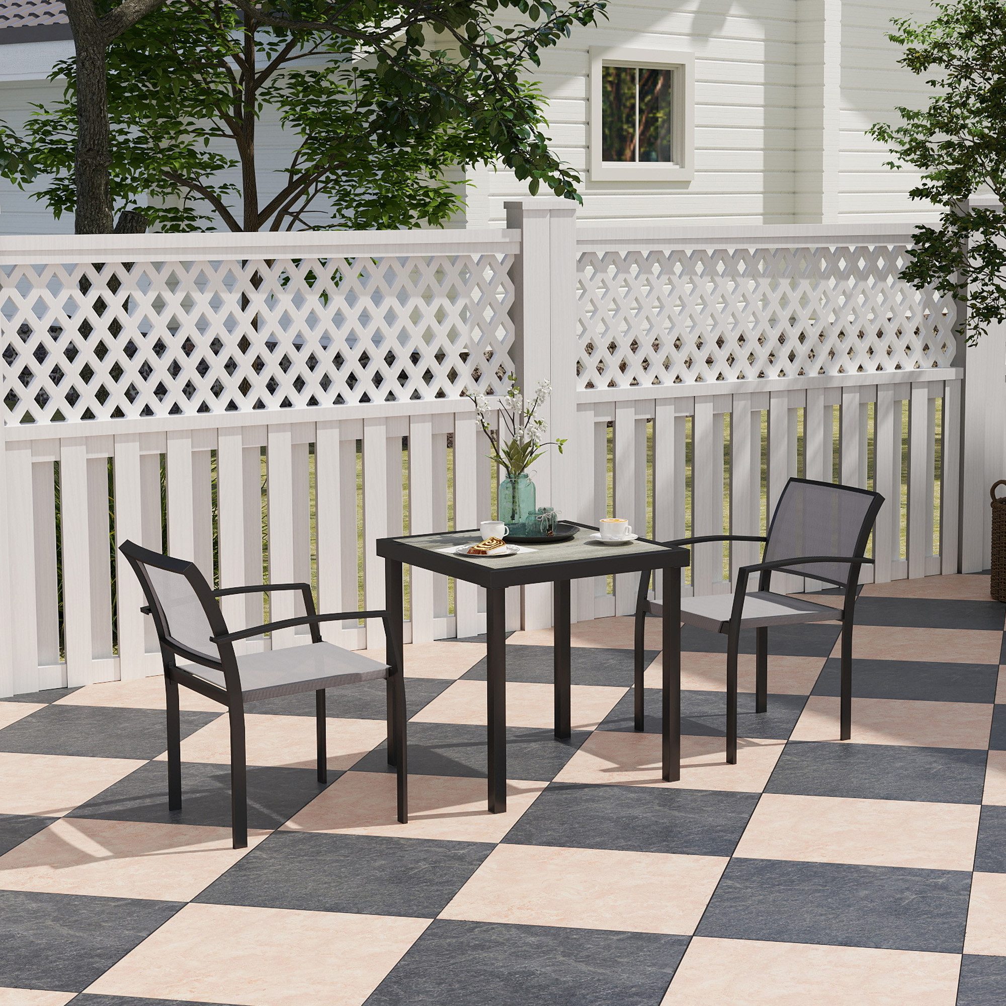 Outsunny Garten-Essgruppe für 2 Personen, Esstisch günstig online kaufen