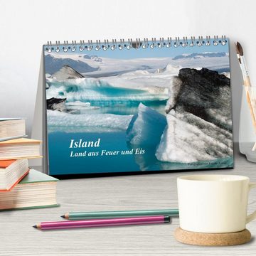 CALVENDO Wandkalender Island (Tischkalender 2024 DIN A5 quer), CALVENDO Monatskalender