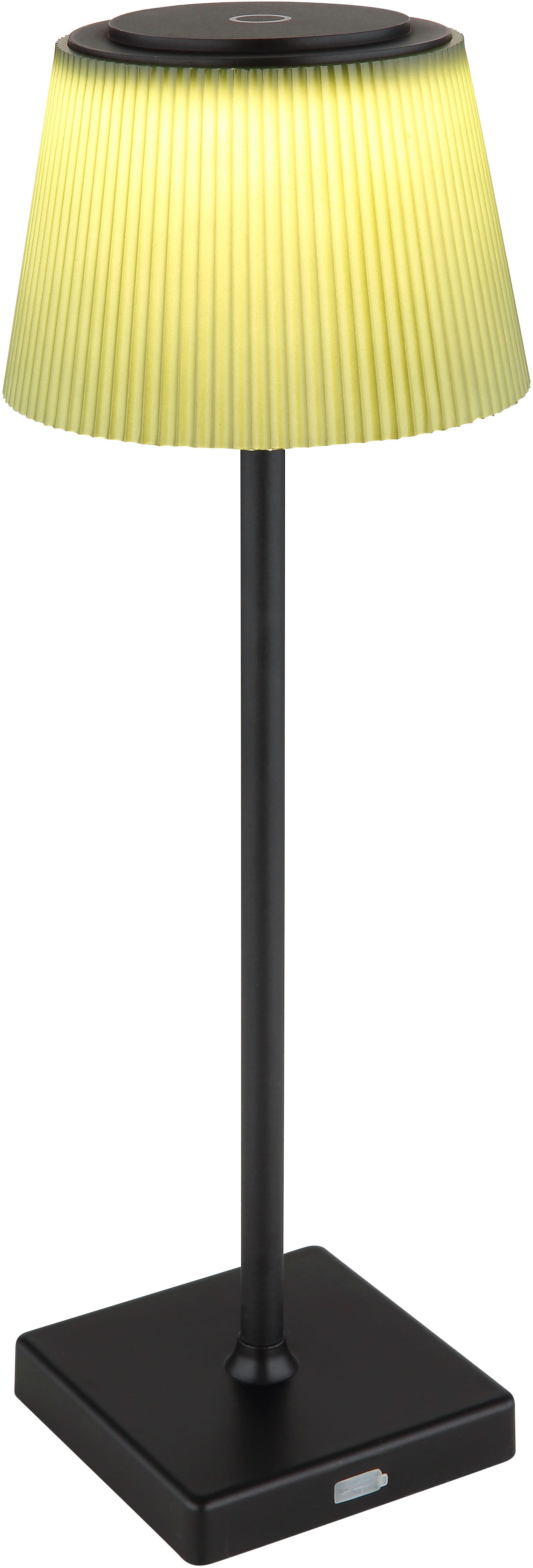 GLOBO LIGHTING LED Tischleuchte GREGOIR, Dimmfunktion, Memoryfunktion, mehrere Helligkeitsstufen, LED fest integriert, Tischlampe/Akku/IP44/Touch Ein/Aus/Touchdimmer/schwarz