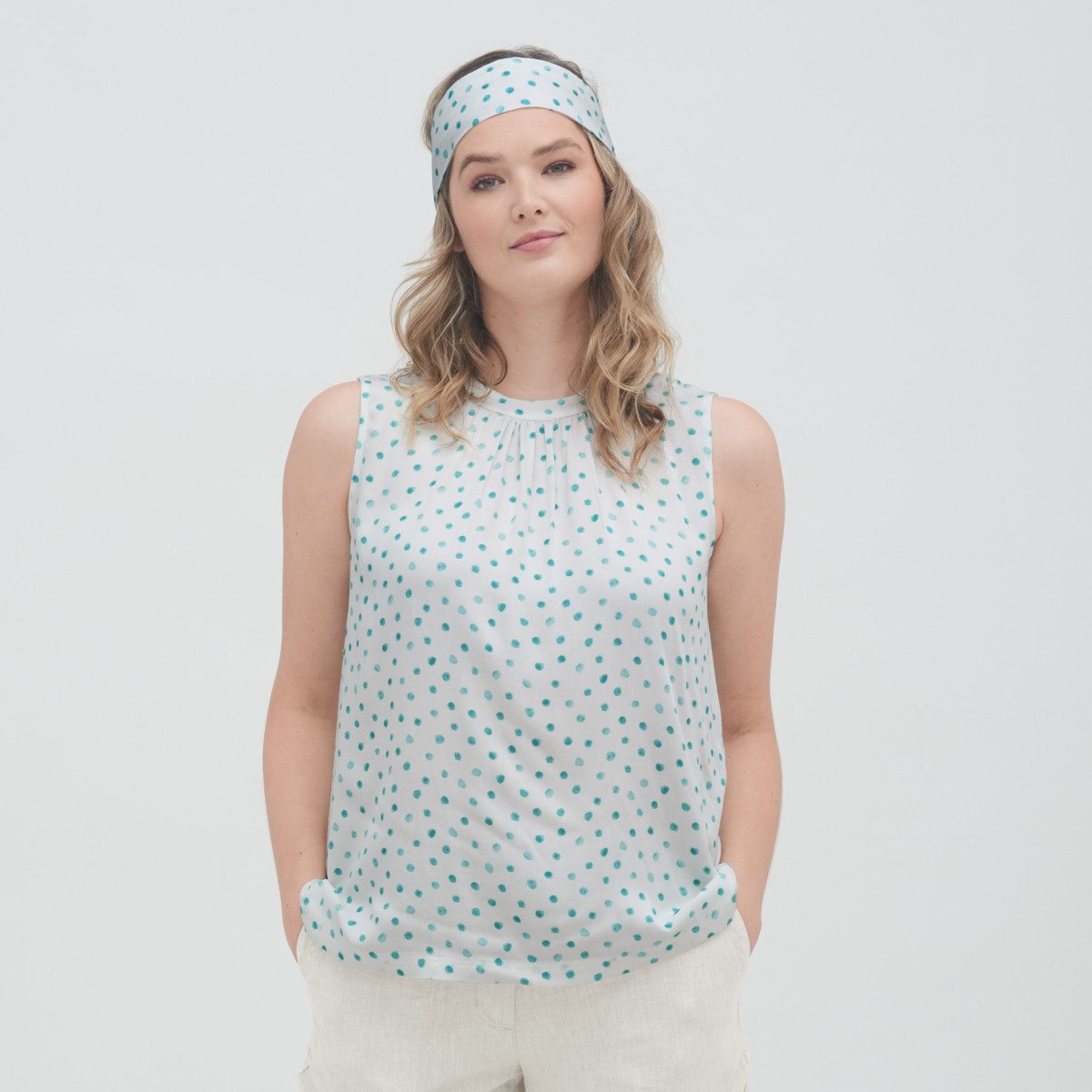 LIVING CRAFTS Trägertop OLA Sommerliches Top aus seidig-sanftem ECOVEROTM Twill-Stoff