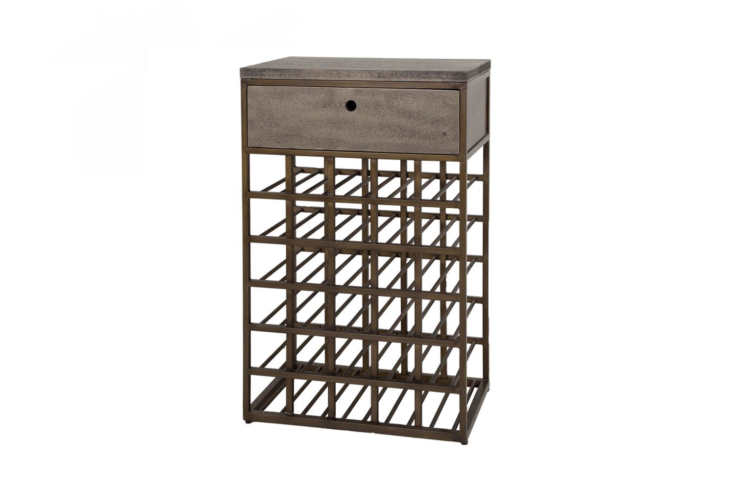 KAWOLA Anrichte BALZAR, Weinschrank Metall bronze 1 Schublade 54x85x35 cm