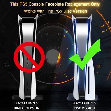 HYTIREBY Controller-Schutzhülle Cover für PS5 Disc Edition, Faceplate mit Kühlluftschlitzen, ABS, Premium Metallische Beschichtung Platte, für Playstation 5 Konsole
