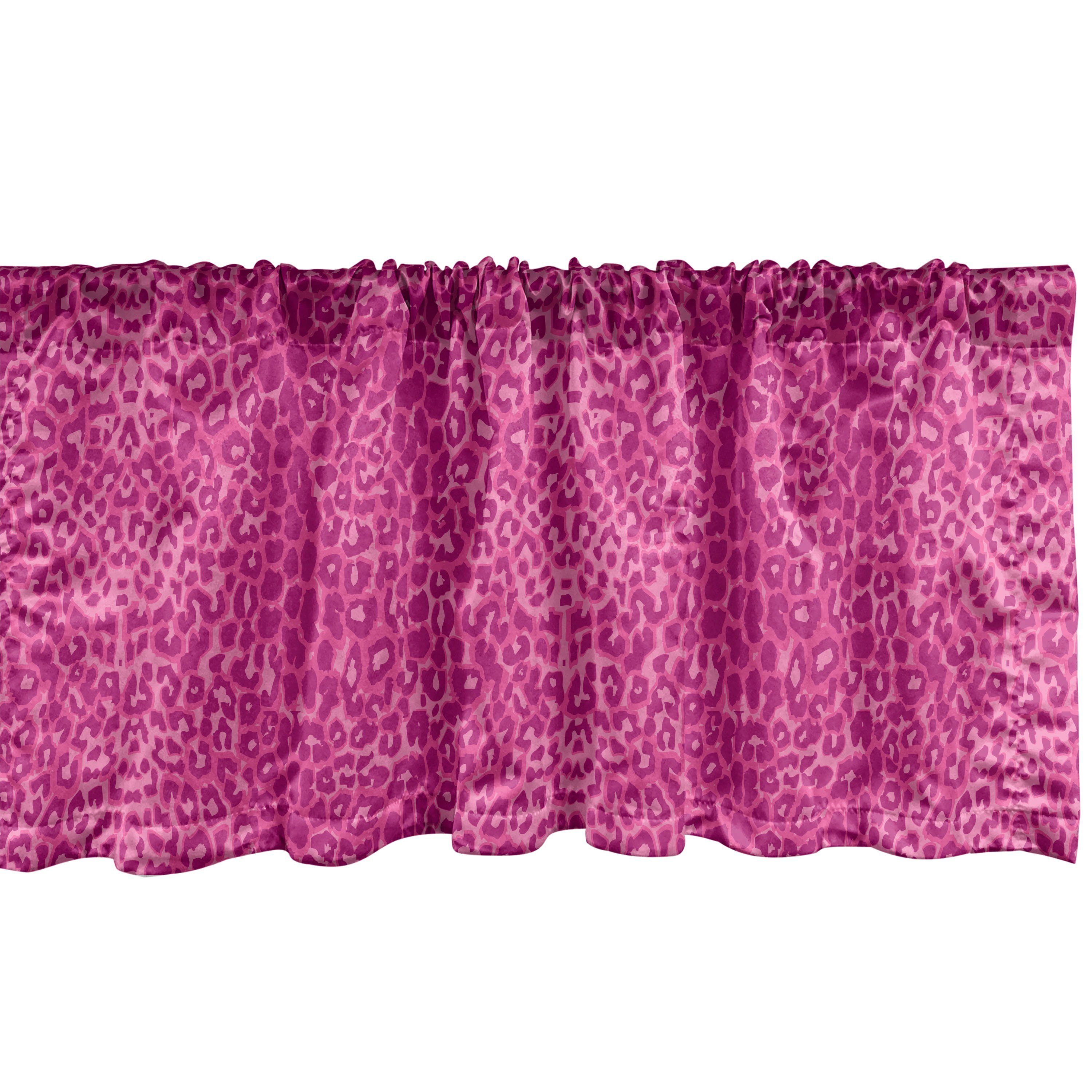Verkaufen Sie zum niedrigsten Preis! Scheibengardine Vorhang Volant für Küche Rosa Abakuhaus, mit Stangentasche, Microfaser, Abstrakt Dekor Schlafzimmer Leopard-Haut-Muster