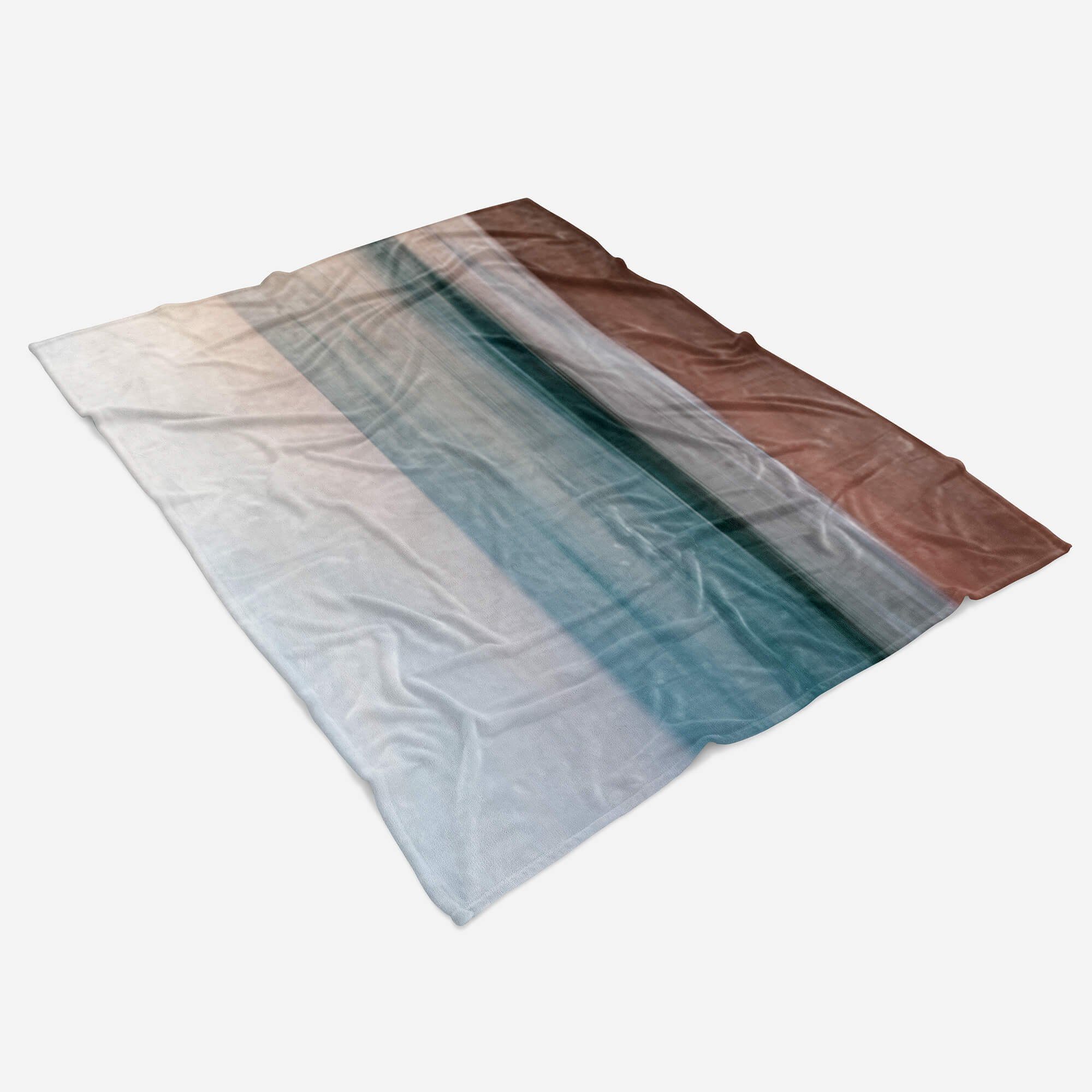 Saunatuch Baumwolle-Polyester-Mix mit Kuscheldecke Kunstvoll, Handtuch Art Strandhandtuch (1-St), Handtuch Handtücher Sinus Abstrakt Fotomotiv Horizont