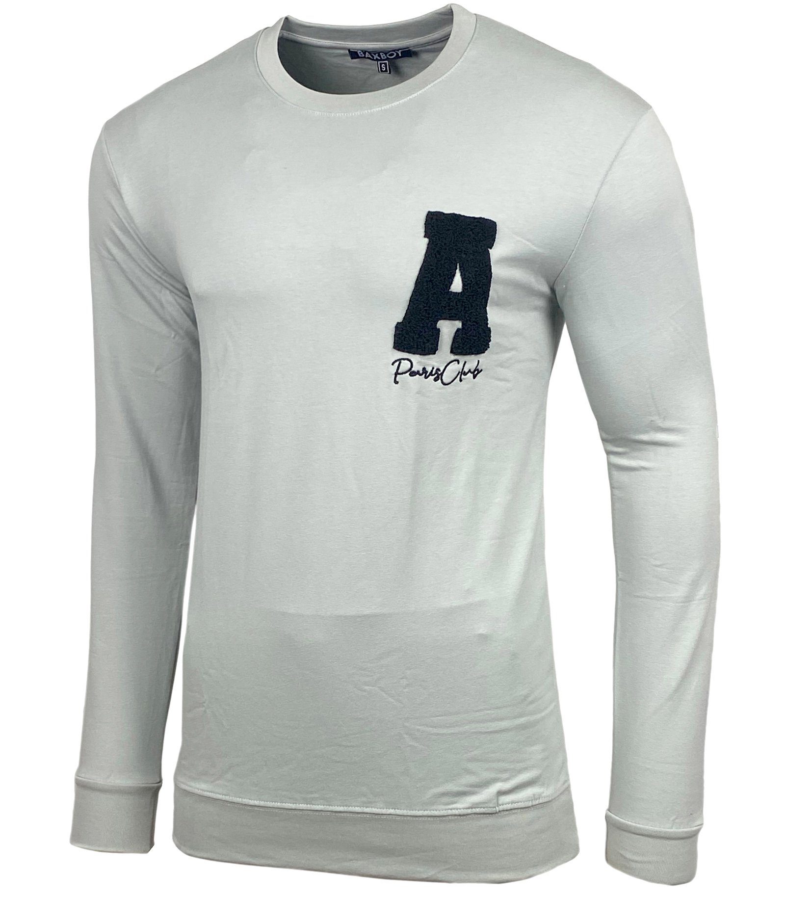 Longshirt Baxboy Herren Longsleeve Moderner College style Langarmshirt Shirt 728
