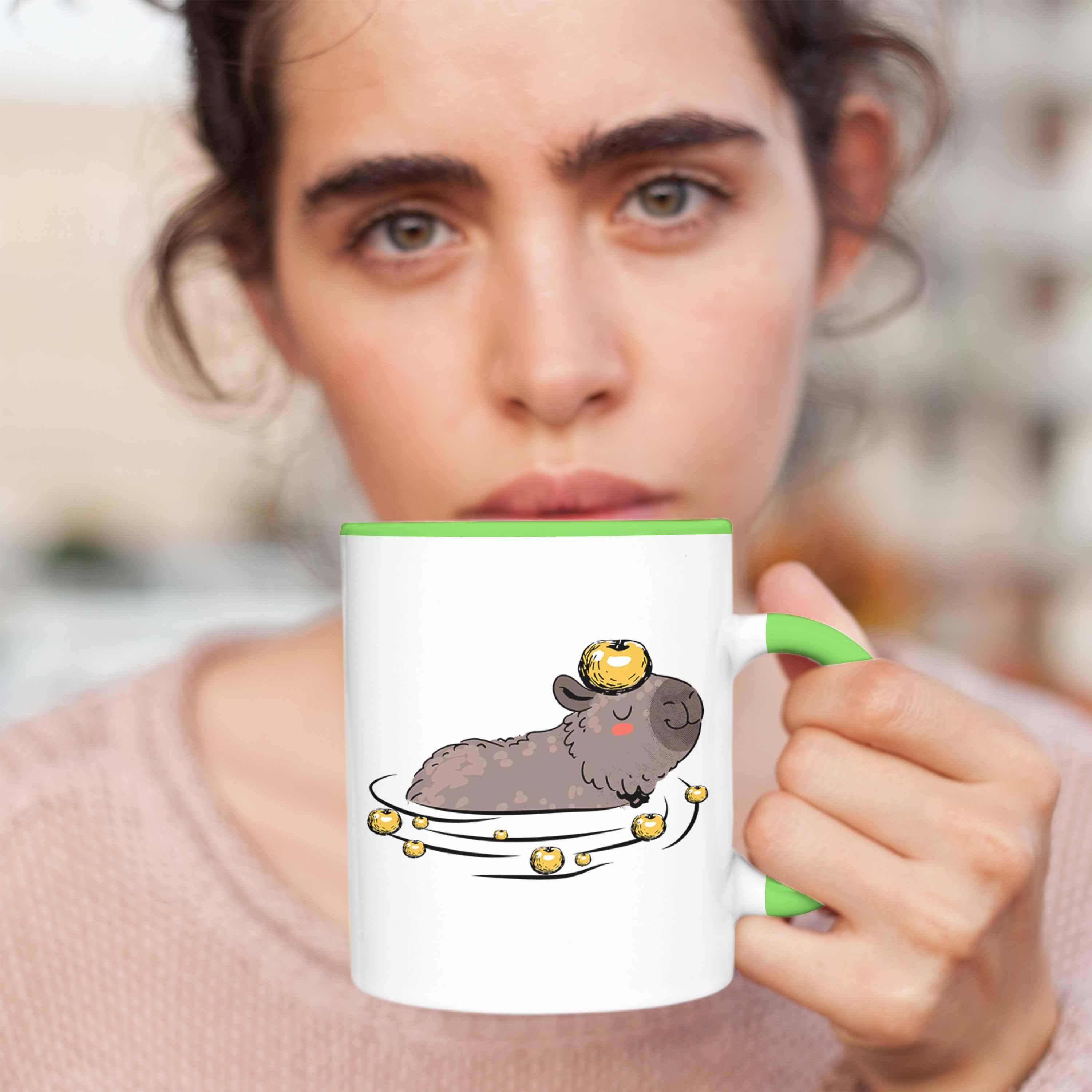 Trendation Tasse Tasse Grün Geschenk mit für Capybara-Motiv Liebhaber Capybara