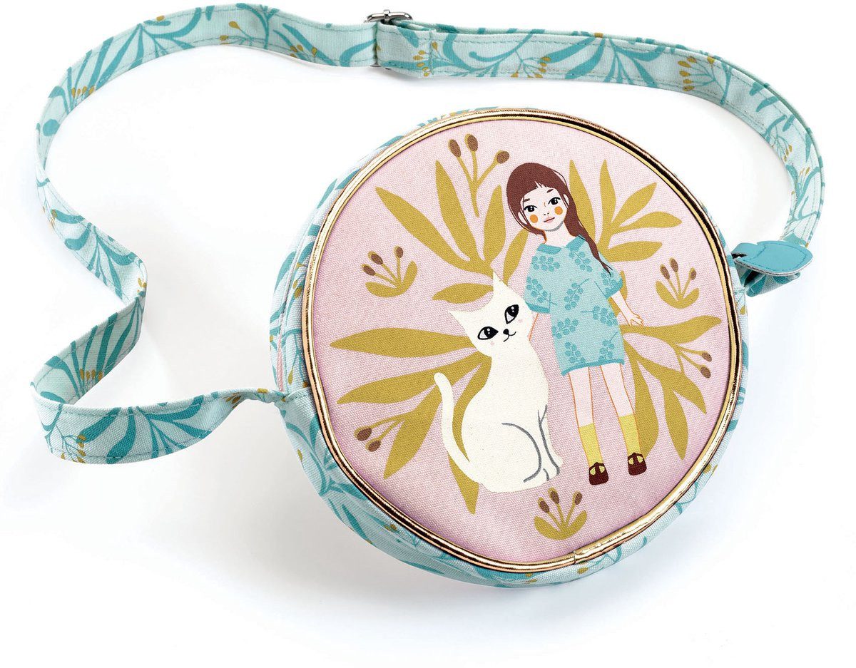DJECO Handtasche Kleine Tasche Cat - elegante Kindertas aus Baumwolle (1-tlg), verstellbarer Schulterriemen, kein Verschluss