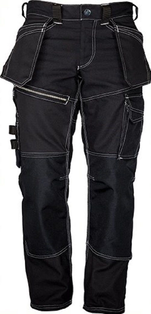 JOB Arbeitshose Bundhose Arbeitshose schwarz Kniepolstertaschen